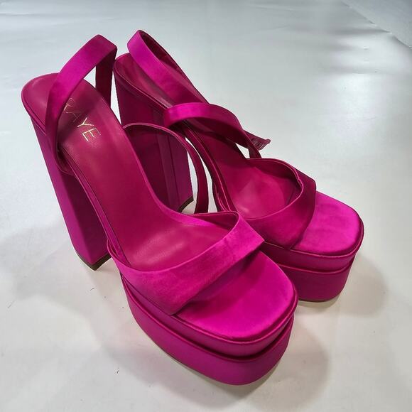 RAYE Casia Ankle Strap Platform in Hot Pink - Picture 2 of 10